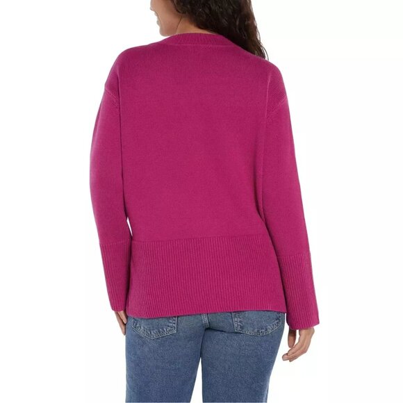 NWT Gap Women's Crew Neck Side Slit Sweater Green Taupe Black Pink $80 11HL030 - Picture 4 of 4